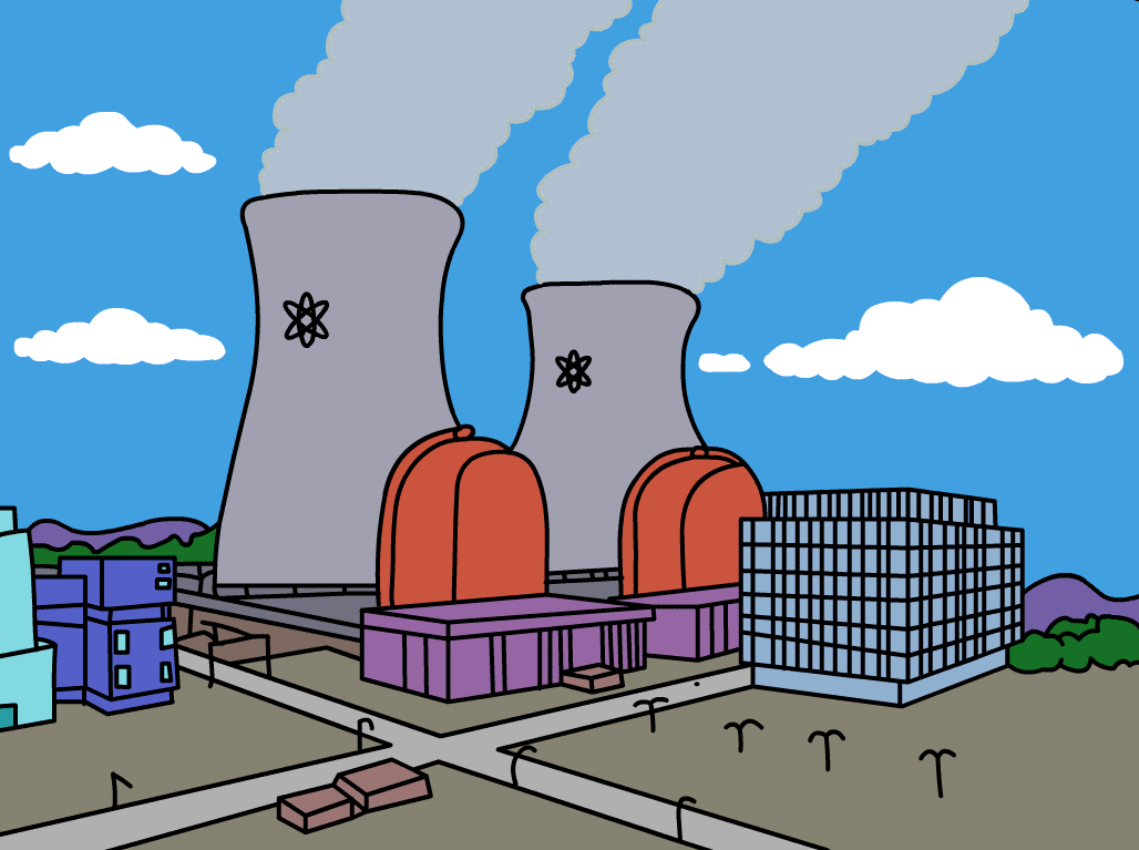 Dibujo de una central nuclear